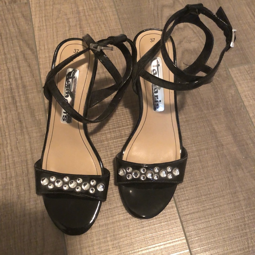 Sandals high heels in black sexy shoes